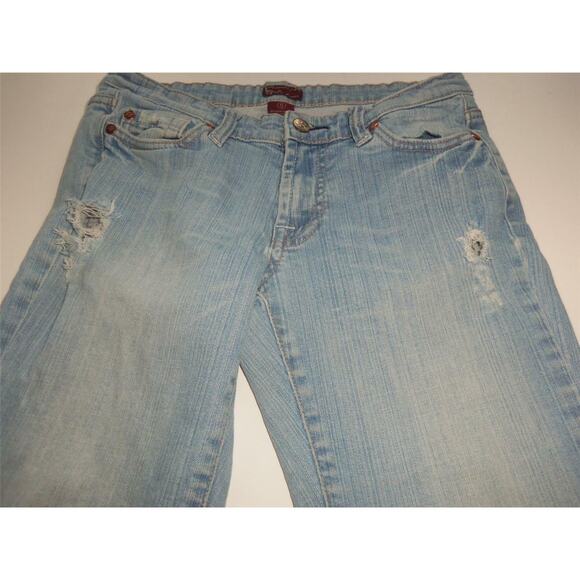 All American Girl Wax Jeans Size 5 Distressed Juniors -0613E31 - Picture 2 of 3